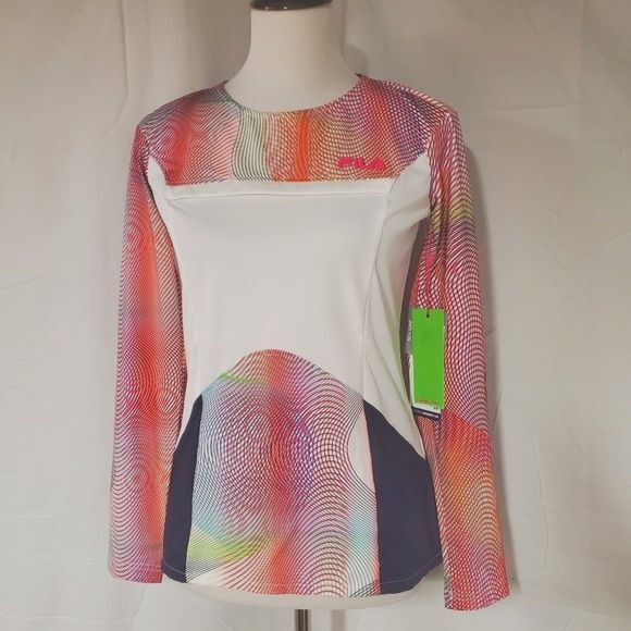 Fila Christopher Bevans Park Spectrum 50+ UPF Multicolored Stretch Athletic Top - Picture 2 of 15